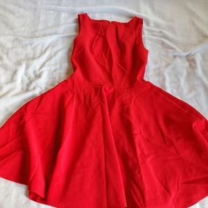 RED A-line skater dress